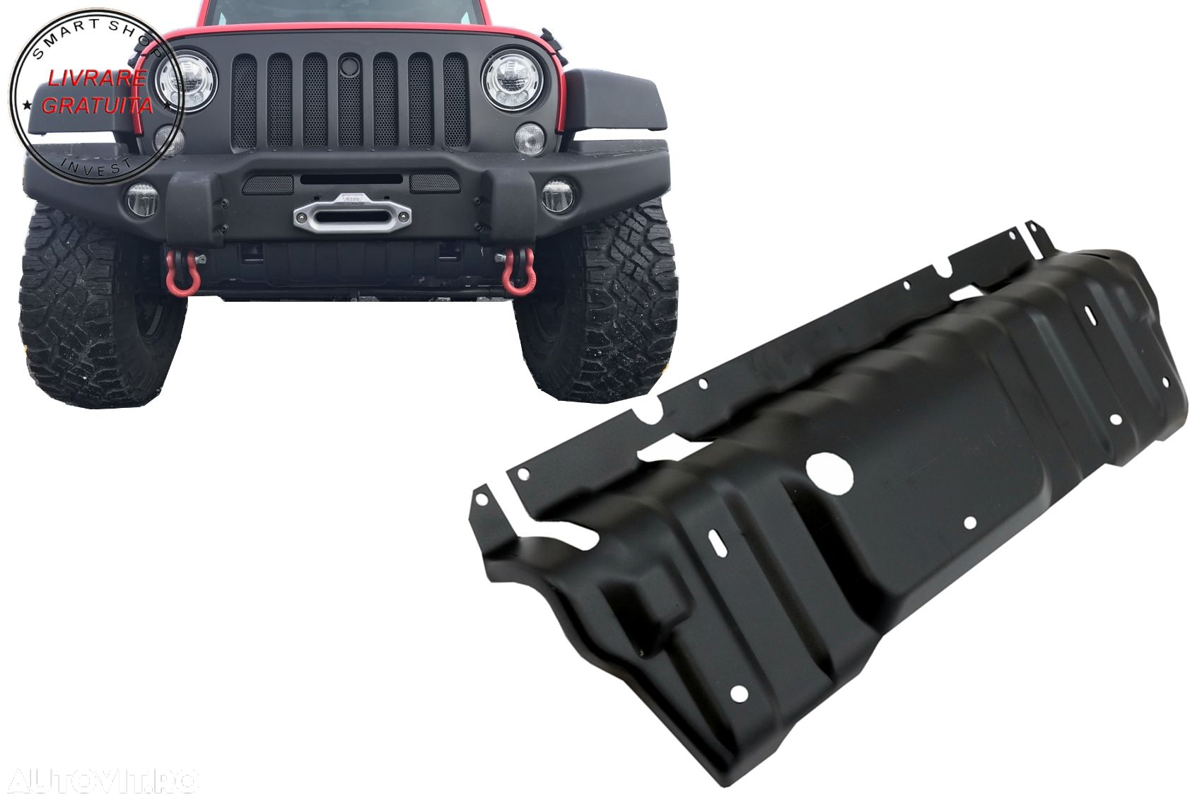 Scut de Protectie Bara Fata Prelungire Off Road JEEP Wrangler JK (2007-2017)- livrare gratuita - 6