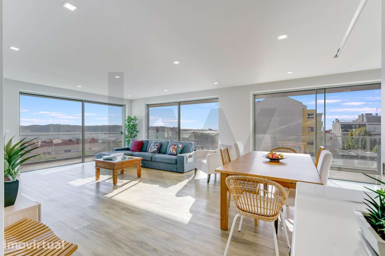 Apartamento T3  c/ vista Tejo, varanda, piscina e 2 lugares de garagem - Grande imagem: 2/40