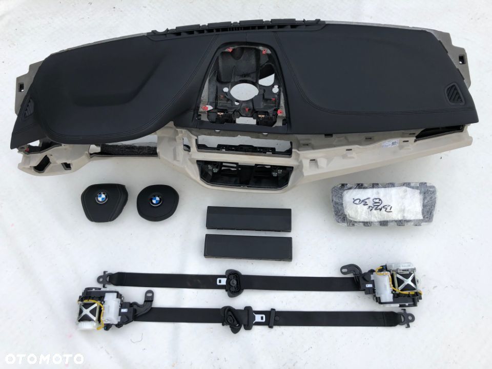 BMW 5 6 G30 G31 G32 F90 DESKA KONSOLA KOKPIT PULPIT PÓŁKA PARAPET PODUSZKI AIRBAG KOLAN PASY SKÓRA - 5