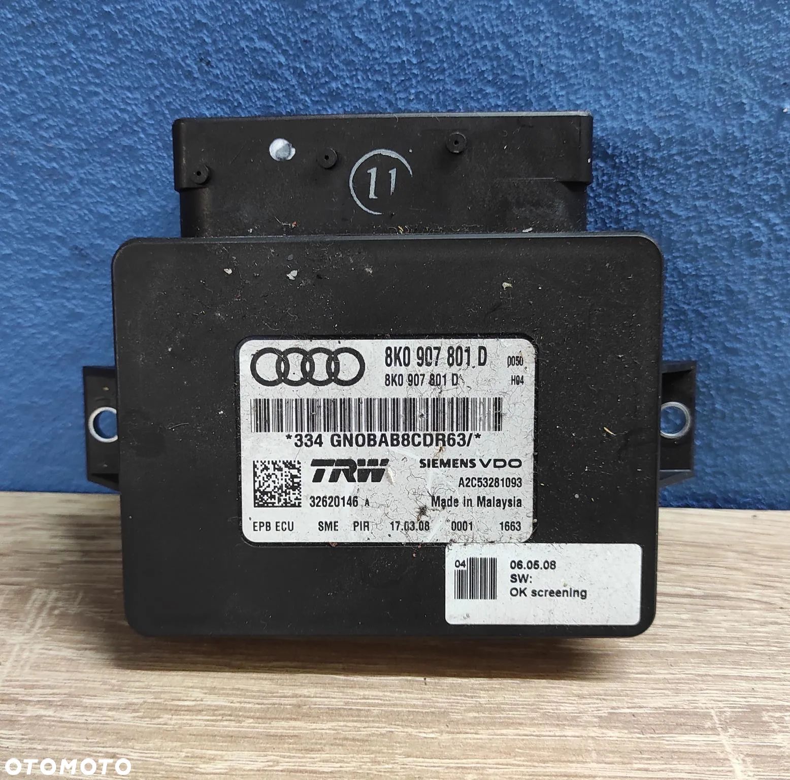 MODUŁ STEROWNIK HAMULCA RĘCZNEGO AUDI A4 B8 A5 8T 8K0907801D - 1