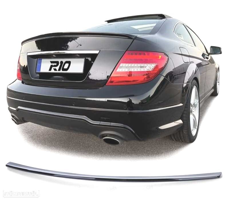 AILERON SPOILER TRASEIRO MERCEDES C CLASSE C204 COUPE 11-14 LOOK AMG PRETO BRILHANTE - 1