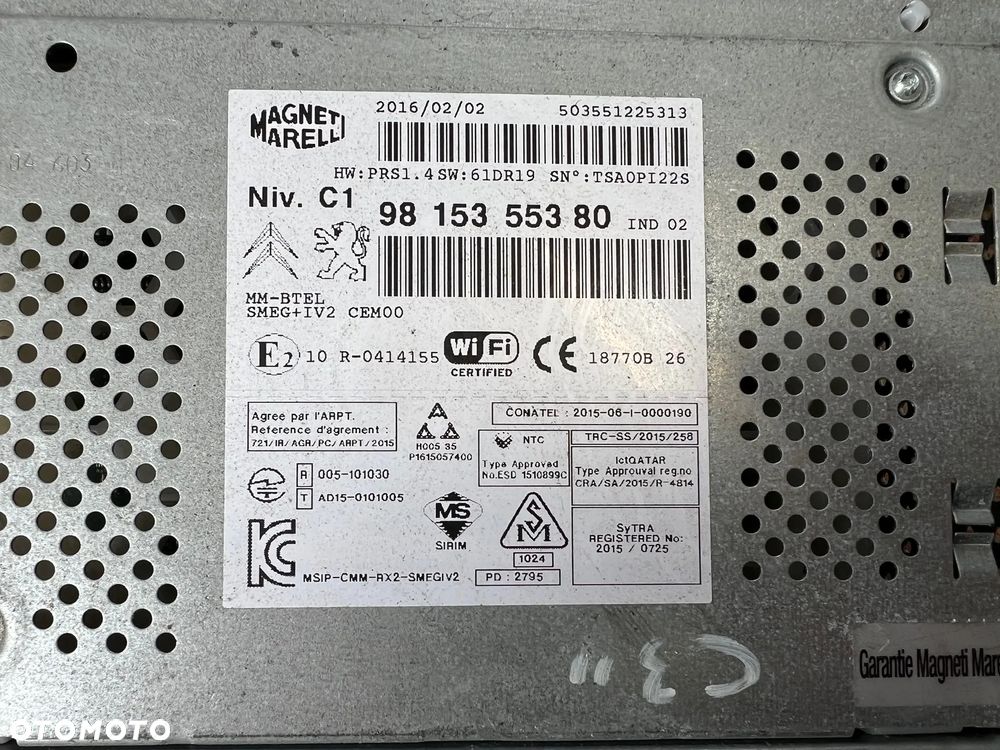 RADIO NAWIGACJA GPS CITROEN C3 DS3 C5 III X7 LIFT 9815355380 - 3