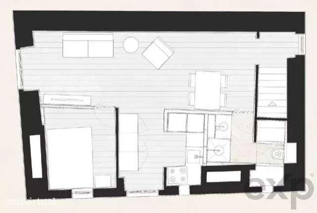 Apartamento T1 Renovado em Setúbal – Uma Base Elegante Numa Cidade Cos - Grande imagem: 4/5
