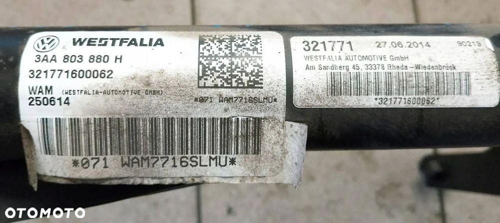 VW PASSAT B7 HAK HOLOWNICZY KOMPLET 3AA803880H 321771600062 - 5