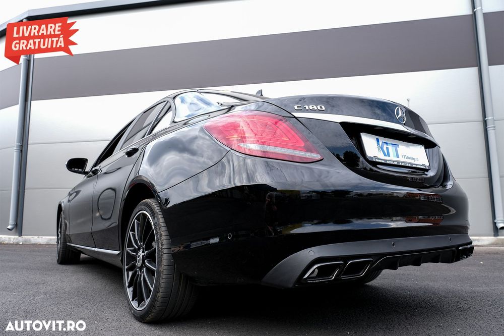 Difuzor Bara Spate cu Ornamente Evacuare Mercedes C-Class W205 S205 (2014-up) C63 - livrare gratuita - 16