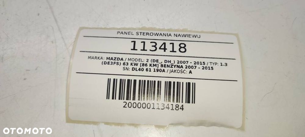 PANEL STEROWANIA NAWIEWU KLIMATYZACJI MAZDA 2 DE EUROPA - 7