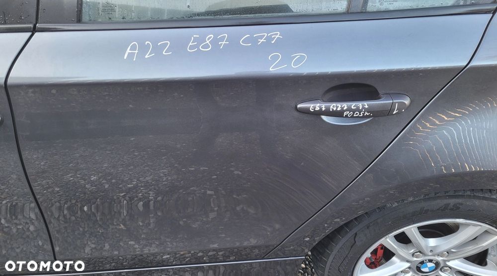 DRZWI LEWY TYŁ TYLNE BMW 1 E87 A22 SPARKLING GRAPHITE C77 - 1