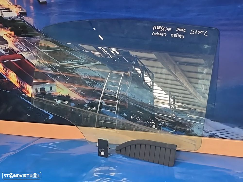 Vidro da porta traseira direita vidro laterais para mercedes w221 S class Li 2006- SOLARGREEN (2x no estoque) - 1