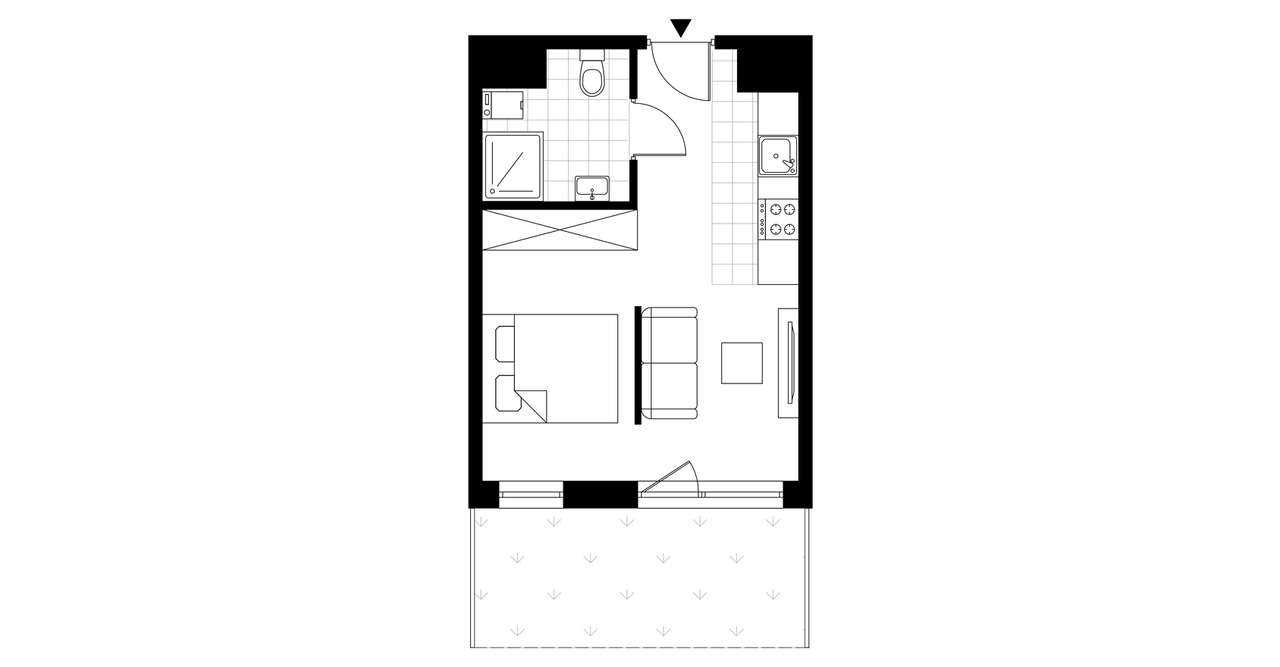 1-pokojowy apartament inwestycyjny 25m2 + ogródek - Pełny obrazek: 4/15