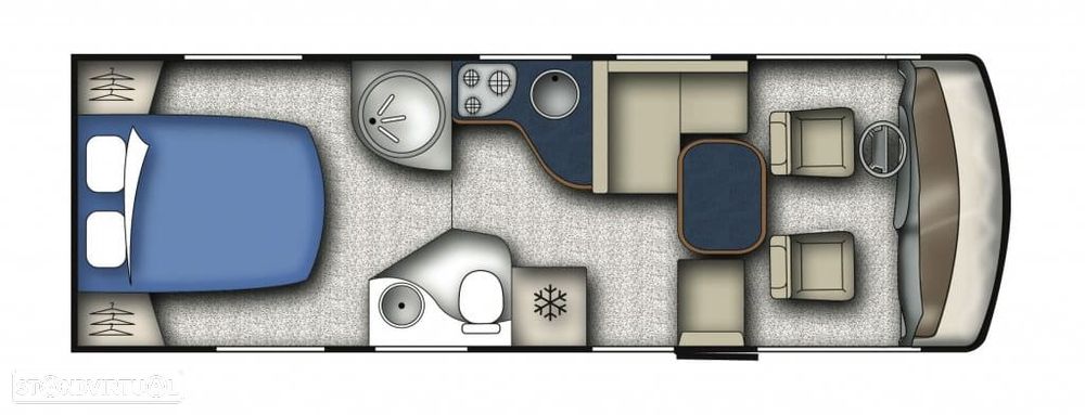 Chausson Welcome I 778 Cama central + Basculante + frigorífico 190L - 2