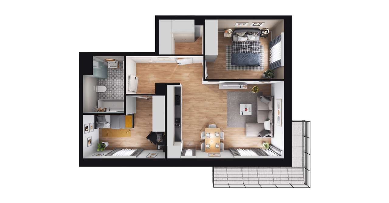 3-pokojowe mieszkanie 56m2 + balkon Bez Prowizji - Pełny obrazek: 2/14
