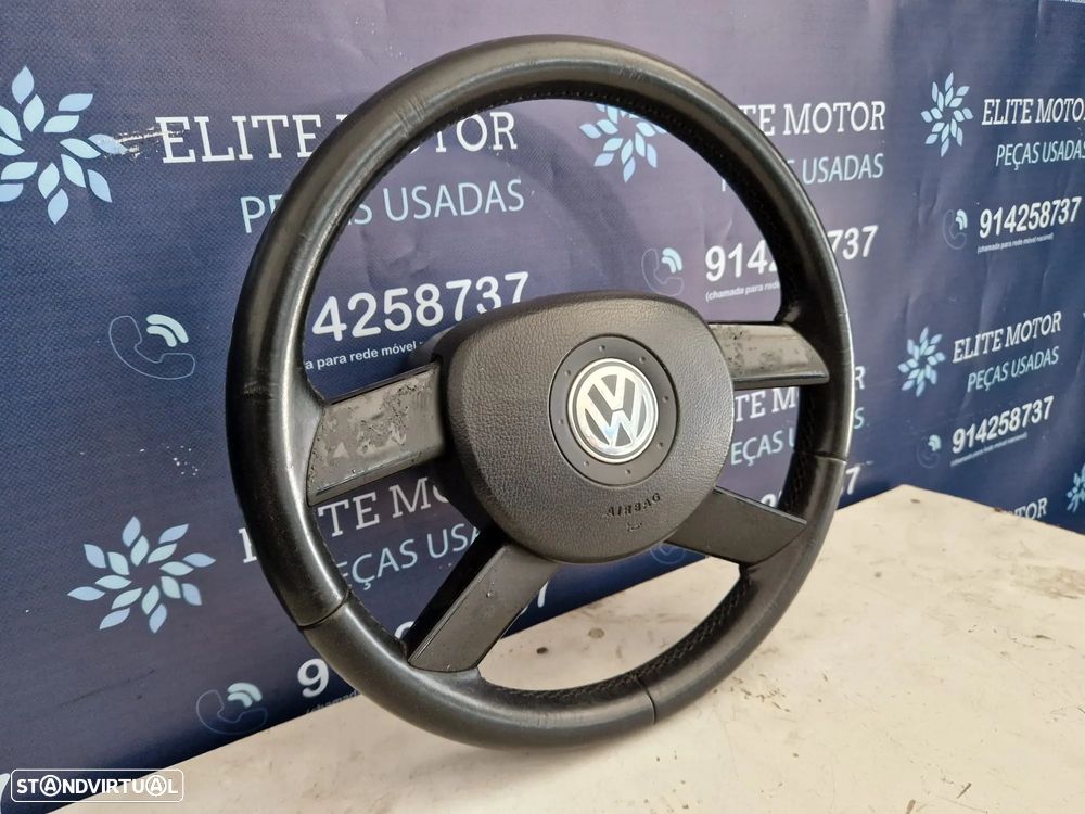 Volante usado pele com airbag VW PASSAT B6 GOLF 5 CADDY TOURAN JETTA - 2