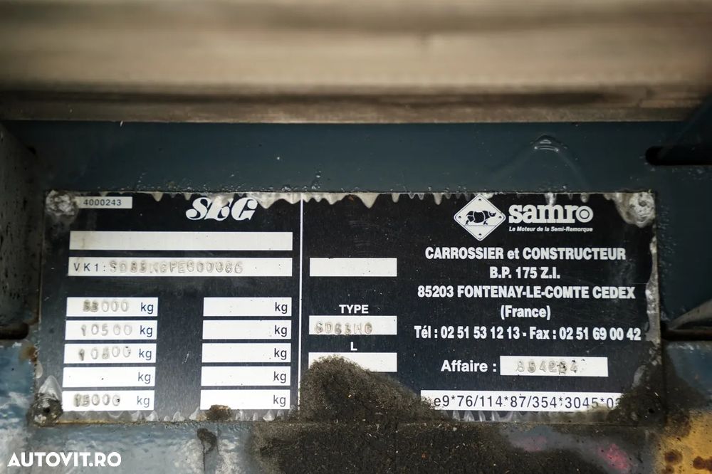 Samro / KIT / SEMIREMORCĂ / CONTAINER / TRAVERSĂ / B-TRAIN / 7,3 + 7,3 m / PODEA REZISTENTĂ - 20
