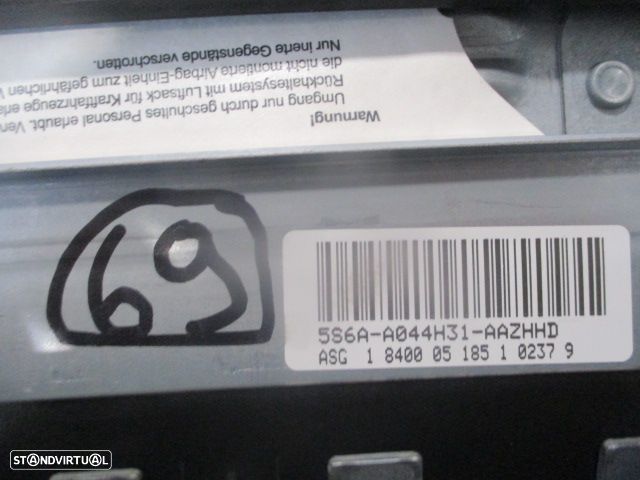 Kit Airbags 5S6AA044H31AA  5S6A042B85AB   5S6T14B056JA  5WK43578 FORD FIESTA 5 FASE 1 2005 1.3I 70CV 5P CINZA AZULADO SEM TABLIER - 6
