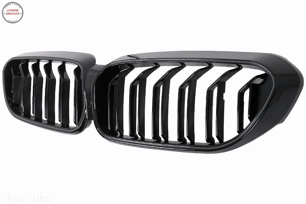 Grile Centrale cu LED BMW Seria 5 G30 G31 (2017-2019) Negru Lucios- livrare gratuita - 3