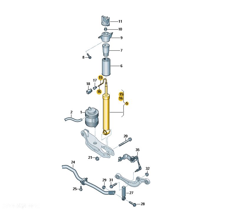 Amortyzator pneumatyczny, sterowany elektrycznie AUDI Q5 2017-2025 - 1