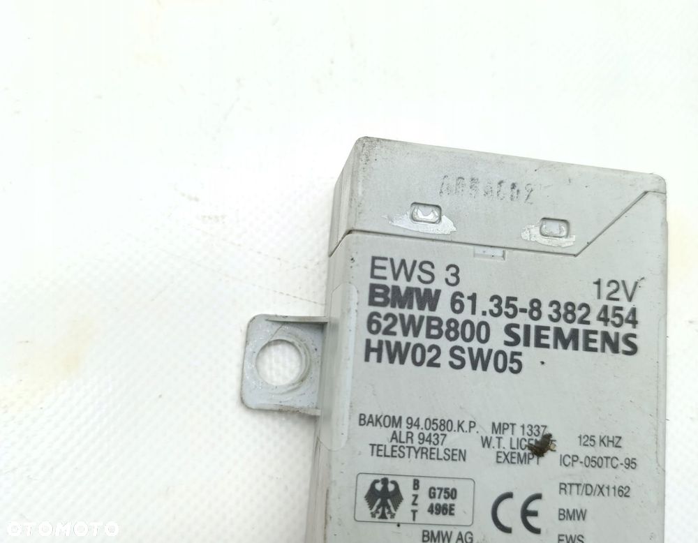MODUŁ IMMOBILIZERA BMW SERIA 5 E39 61358382454 8382454 - 5