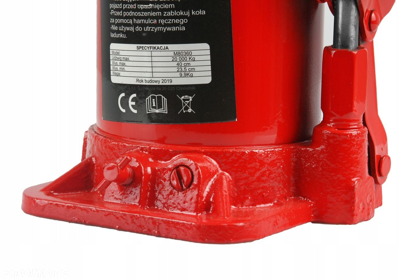 PODNOŚNIK SŁUPKOWY 20T LEWAREK HYDRAULICZNY BUTELKOWY 20T TON MOCNY M80360 - 7