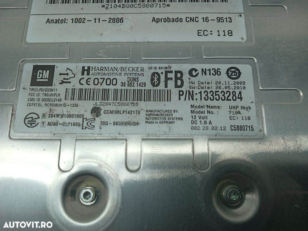 Modul bluetooth 13353284 Opel Insignia A [2008 - 2014] - 3