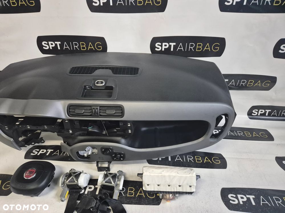 FIAT PANDA DESKA ROZDZIELCZA KONSOLA KOKPIT PULPIT PODUSZKI AIRBAG AIR BAG PASY KIT SET - 4