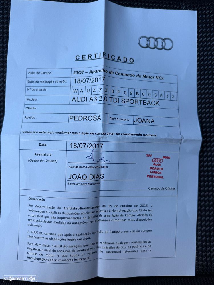 Audi A3 Sportback 2.0 TDi Sport 18 - 22