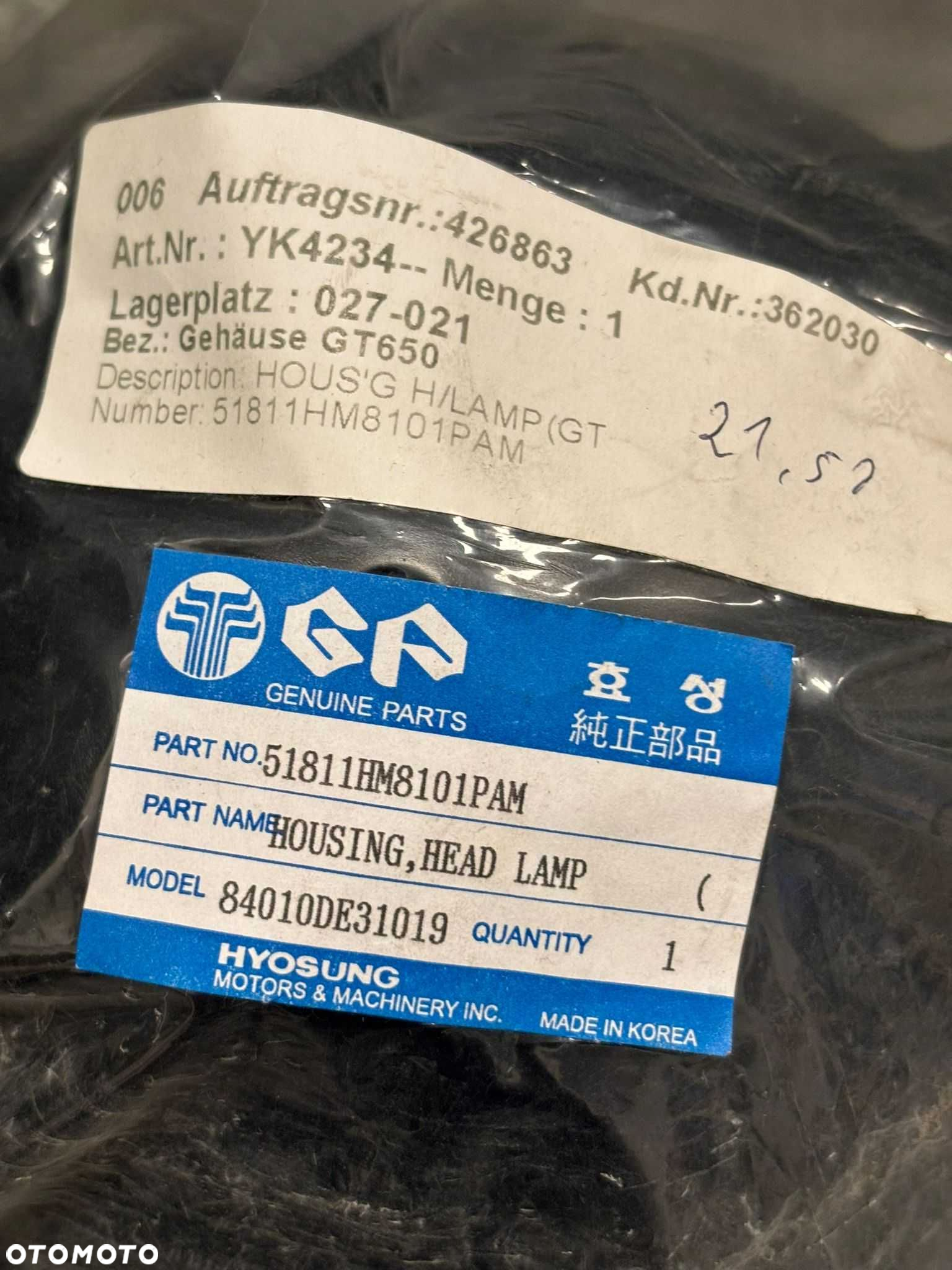 Obudowa Osłona Lampy Przód Hyosung GT 250 650 [163] - 7
