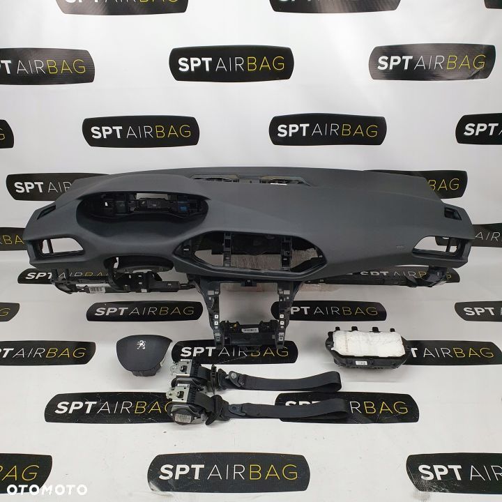 PEUGEOT 308 T9 DESKA ROZDZIELCZA KONSOLA KOKPIT PULPIT PODUSZKI AIRBAG AIR BAG PASY KIT SET - 1