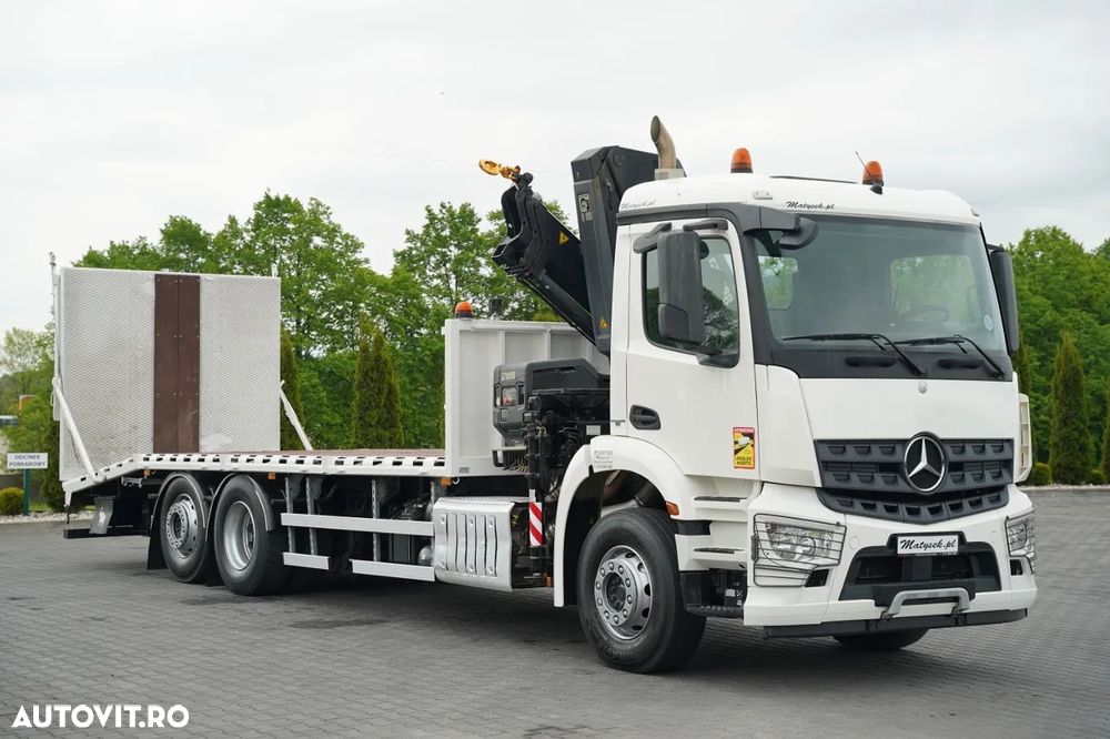 Mercedes-Benz AROCS 2533/ 6X2 / REMORCA AUTO + HIAB 188 B-2 HGV / COMANDE HIDRAULICE / TROLIU / PUNȚĂ RIDICATĂ - 10