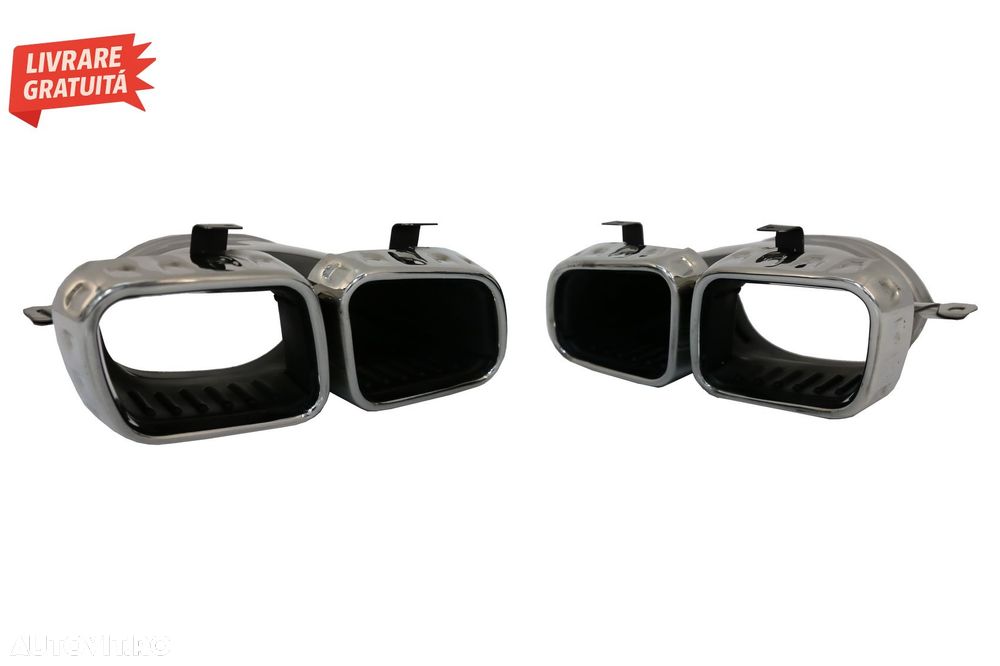 Difuzor Bara Spate cu Ornamente Evacuare Crom Mercedes GLE W167 SUV (2019-Up) GLE - livrare gratuita - 7