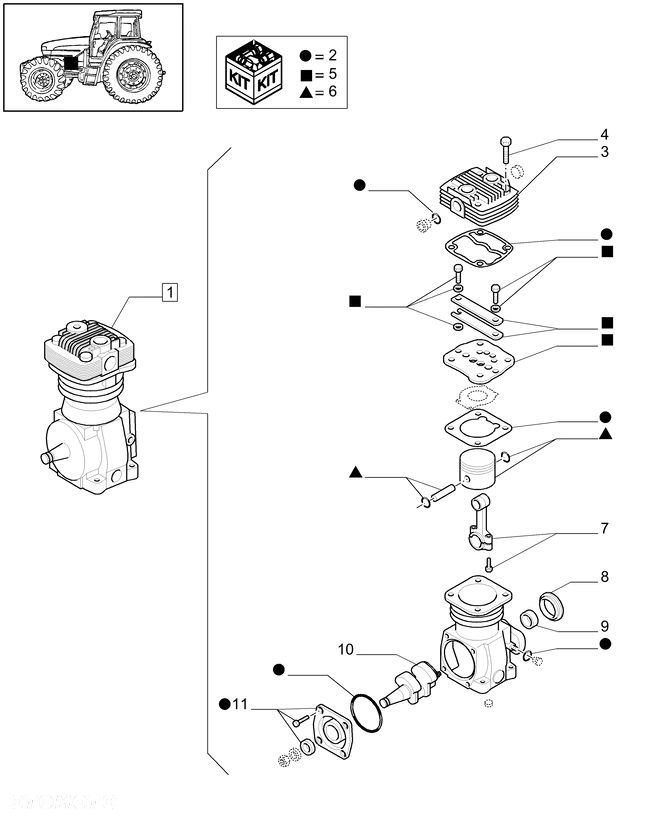 New Holland T6010 Case - Wał korbowy 84164367 - 1