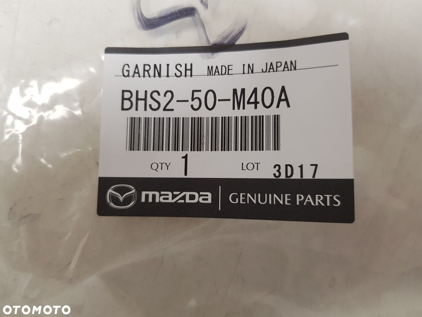 NOWA LISTWA SŁUPKA DRZWI TYLNY LEWY MAZDA III 3 13-16 TYŁ LEWA BHS2-50-M40A BHS250M40A - 5