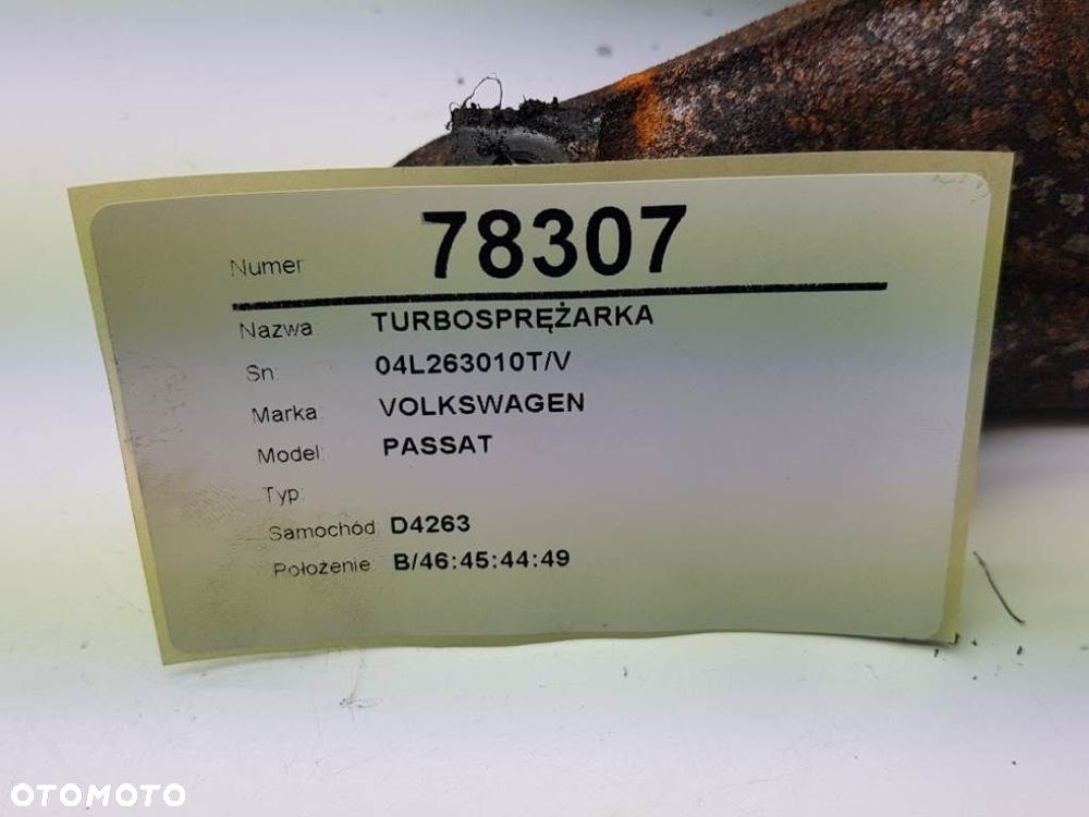 TURBOSPRĘŻARKA VW PASSAT B8 04L263010 2.0 TDI - 2