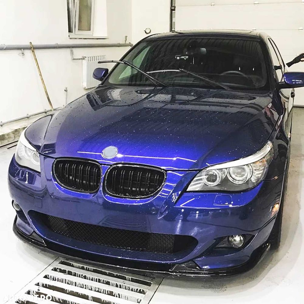 Lip Prelungire Bara Fata M BMW E60 E61 2005-2010 Extensie Negru Lucios - 6