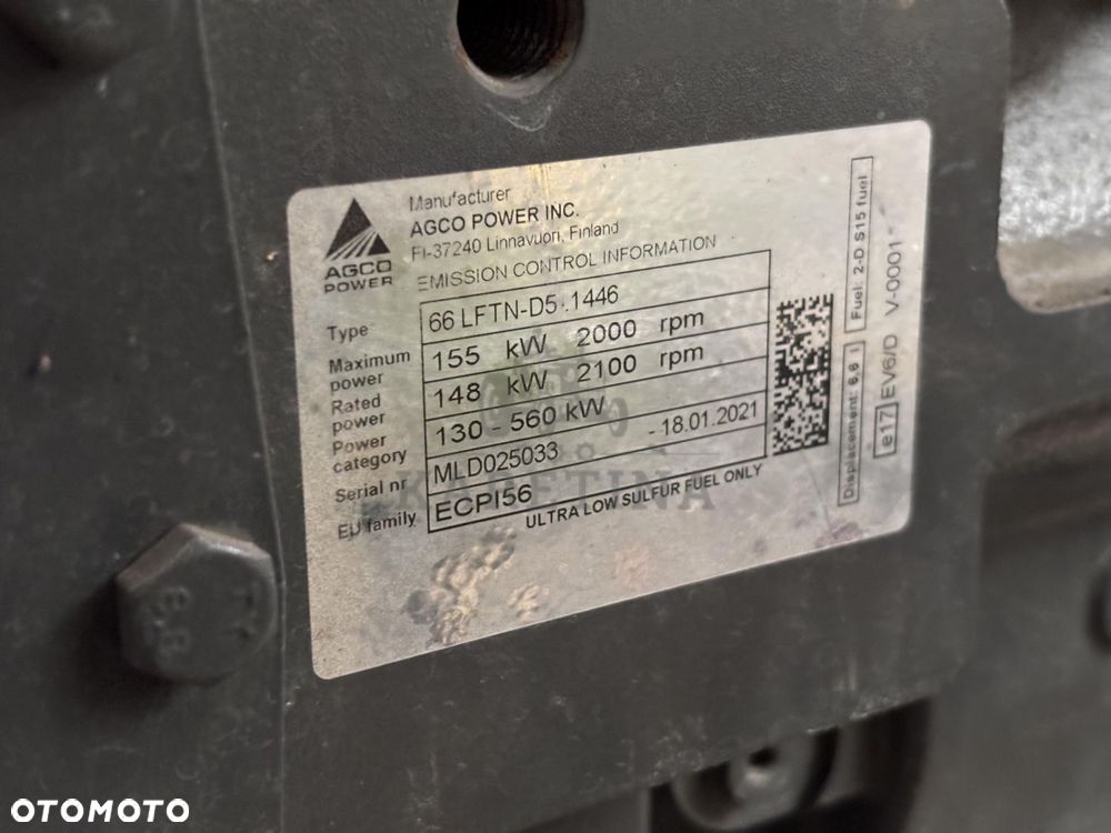 AGCO Fendt Massey Ferguson  VALTRA 66 LFTN-D5.1446 ECPI56 Silnik 6.6L 155kW 2021rok CZĘŚCI - 5
