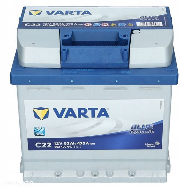 Akumulator Varta C22 12V 52Ah 470A Blue Dynamic P - 12,4 kg - 2