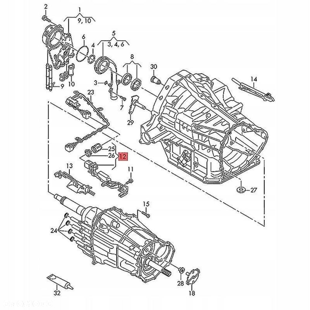POZYCJONER CZUJNIK SKRZYNI 0B5 S-TRONIC DL501 AUDI VW - 2