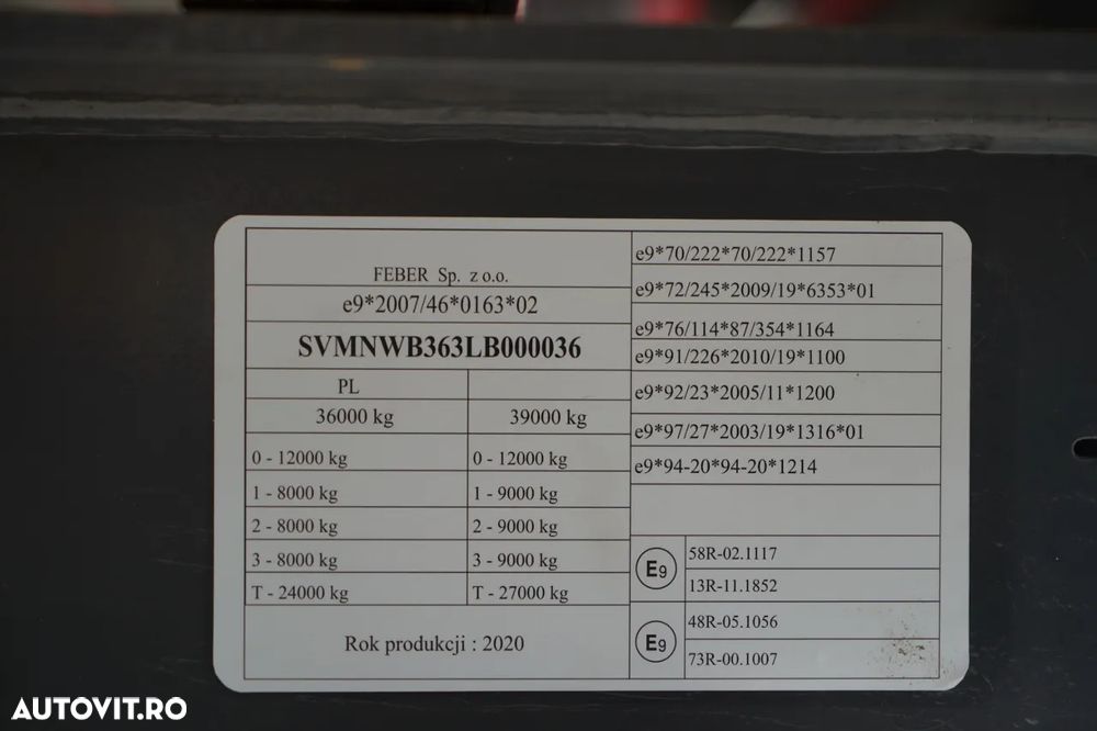 Inter Cars BASCULATOR 62 M3 / ALUMINIU / AXĂ RIDICATĂ / - 22