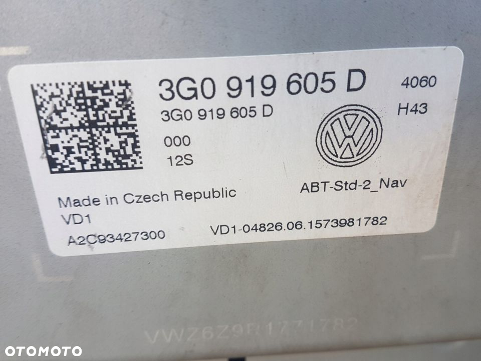 VW PASSAT B8 GOLF 7 VII TIGUAN 3G0919605D MONITOR - 5