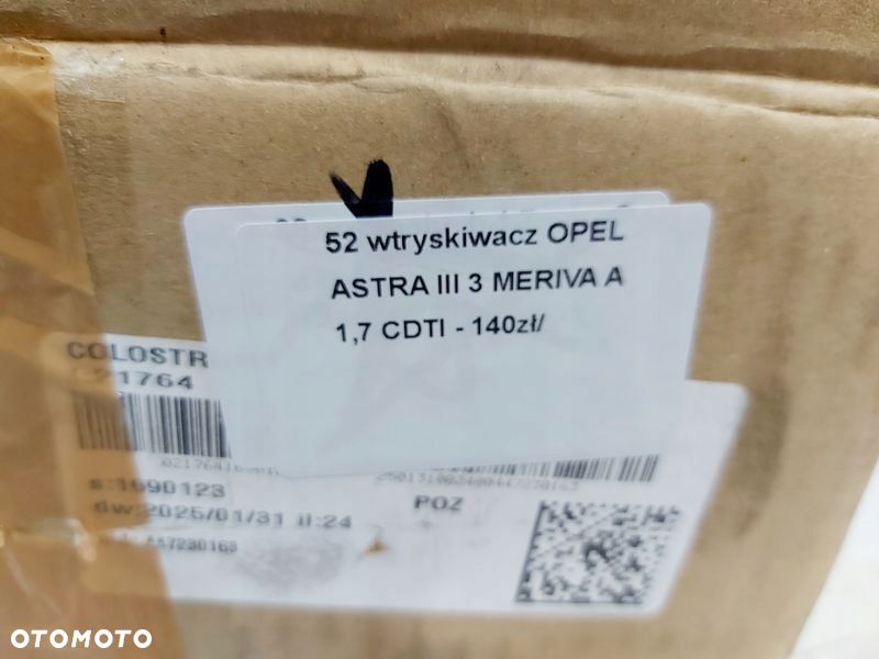 OPEL ASTRA 3 III H MERIVA A 1.7 CDTI WTRYSKIWACZ WTRYSK PALIWA 0445110175 - 9