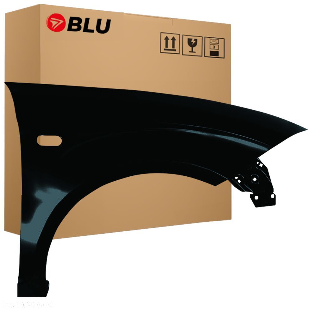 BLU Błotnik SEAT ALTEA XL LC9Z Prawy Przód Czarny 2006-2015 ocynk BlackMagic - 1