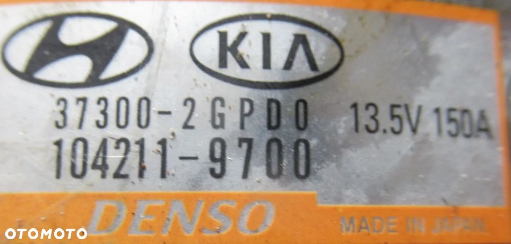 HYUNDAI I30 III N 2016- 2.0B ALTERNATOR KONA 37300-2GPD0 - 3