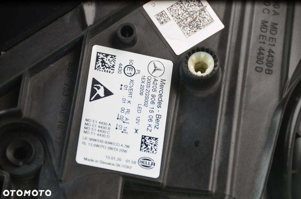 MERCEDES C-KLASA W205 MULTIBEAM A2059061506KZ Lewy Przedni Oryginał - 8