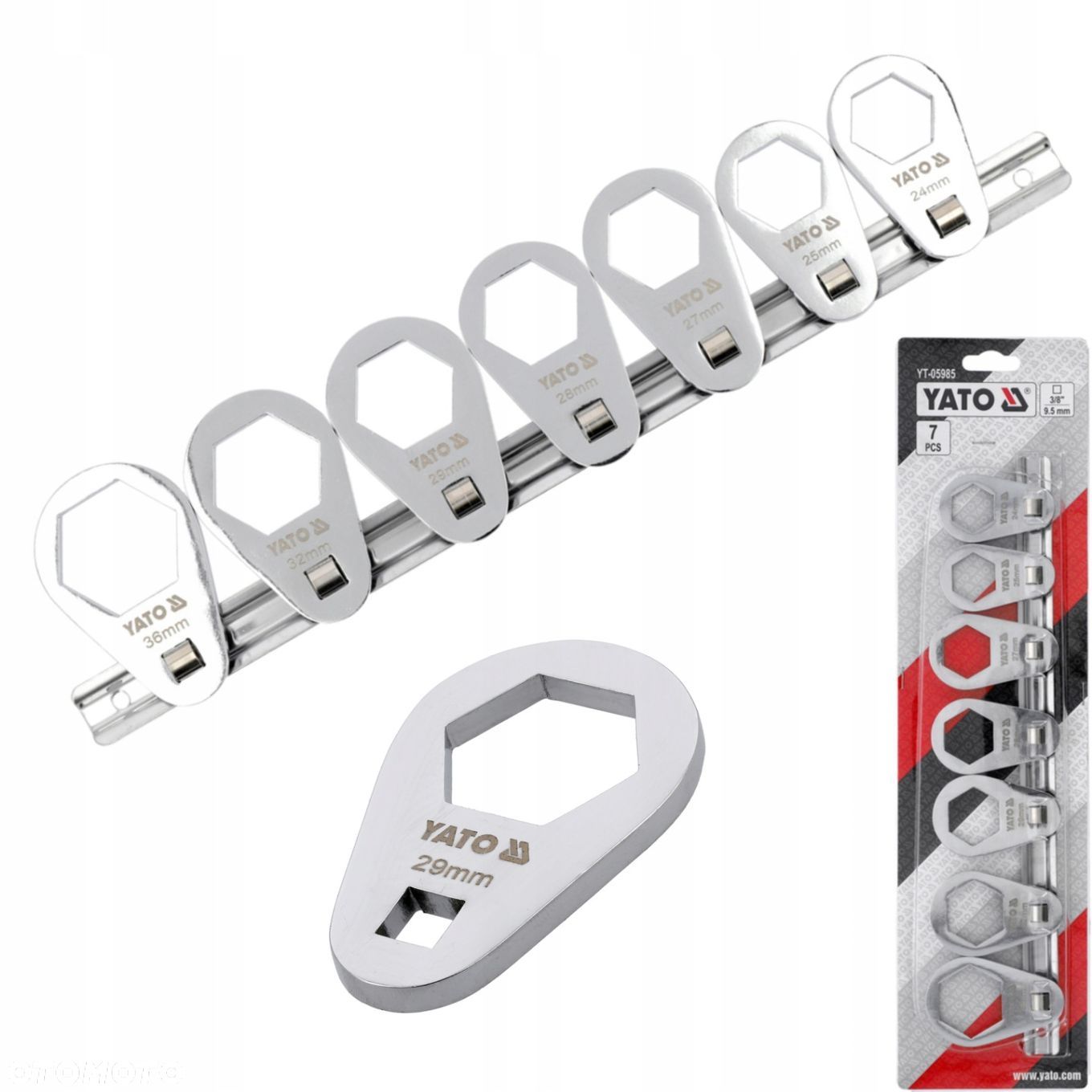 YATO ZESTAW KLUCZY OCZKOWYCH 3/8" 24-36mm DO FILTRÓW OLEJU 7el YT-05985 - 1