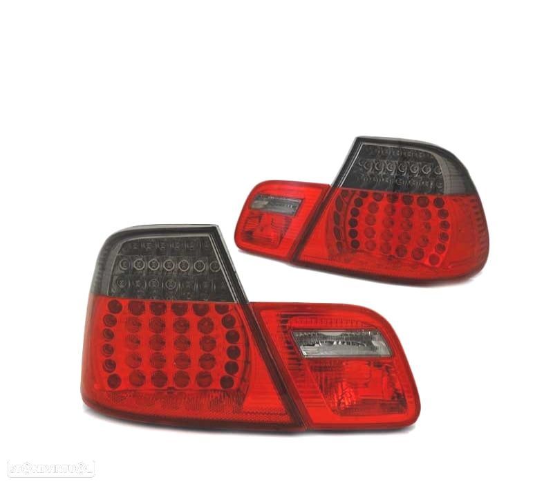 FAROLINS TRASEIROS BMW E46 COUPÊ 03-07 LED VERMELHO FUMADO ESCURECIDO LOOK M3 - 4