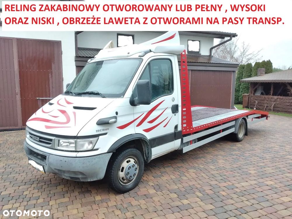 Reling zakabinowy wysoki pełny bez otworów nieocynkowany 250zł  lub ocynk 320zł słupek pałąg laweta autolaweta najazd pomoc drogowa niski reling z otworami 80zł reling wysoki z otworami nieocynkowany 300zł obrzeże boczne panel boczny laweta - 3