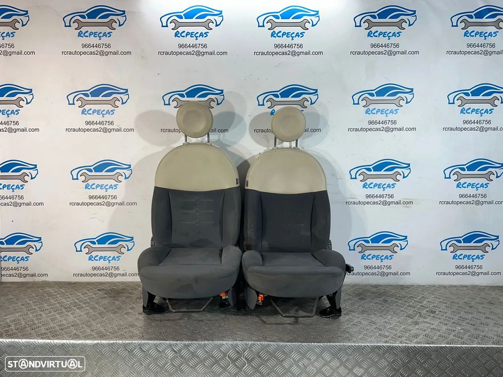 .Conjunto Bancos Pele Tecido Fiat 500 Cabrio 312 2007 - Presente - 8