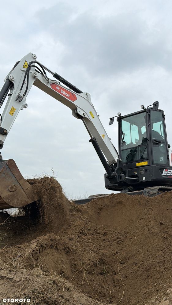 Bobcat Minikoparka Bobcat e50Z 5ton e55 e60 Cat 303.5 304  305 3xłyżki Ramię LOONG dodatkowe linie hydr wyjścia AUX1 + 2 przeciw waga MAX-dociążenie gąsienice 85% od nowości 1 właściciel z Niemiec Auto IDLEE po serwisie Widły wiertnica grabie i inne za dopłatą Szybkozłącze hydr Miller łyżka przedsiębierna Pług  Kubota Takeuchi Jcb - 21