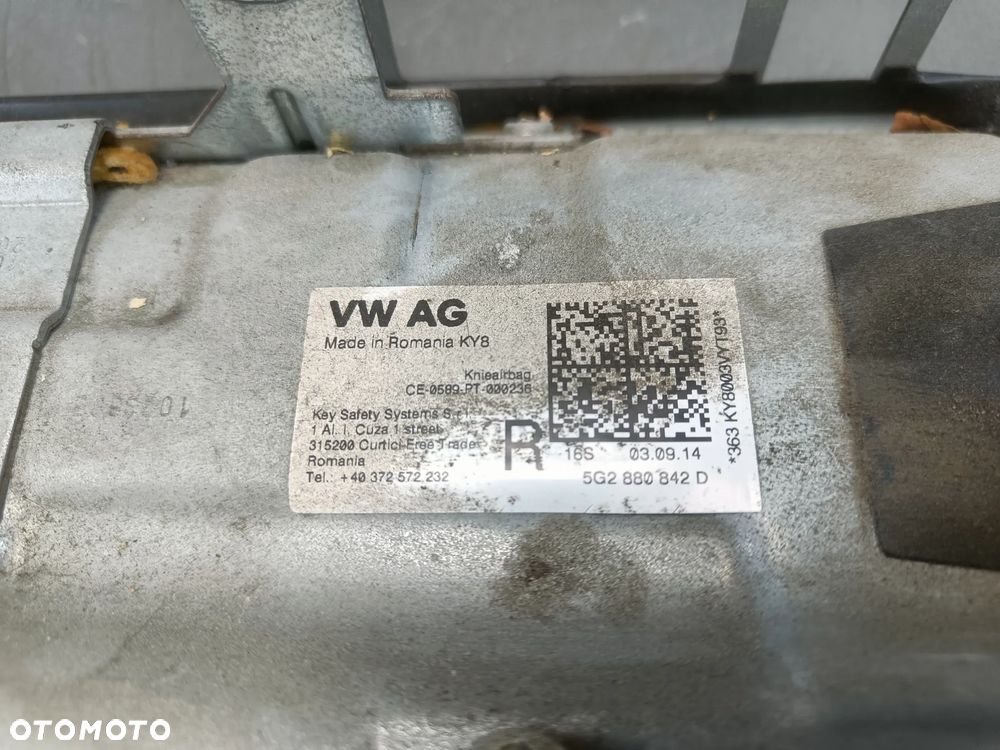 Poduszka kolanowa Skoda Octavia 3 Seat Leon Audi A3 VW Golf 7 airbag 5G2880842D - 9