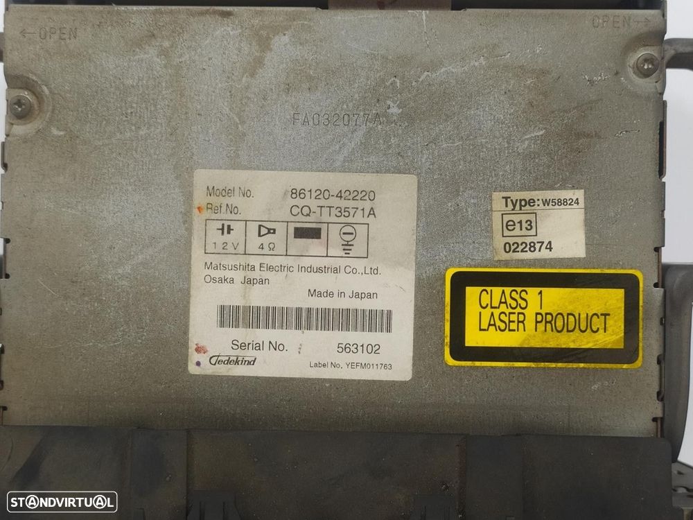 SISTEMA AUDIO / RADIO CD TOYOTA RAV 4 III 2006 -8612042220 - 3