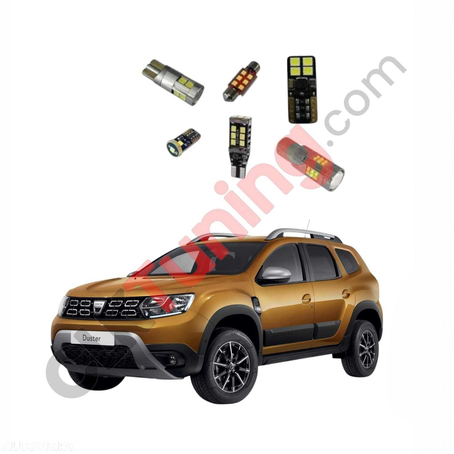 Pachet becuri led leduri pentru iluminare interior Dacia Duster 1 , 2 - 2
